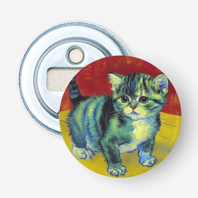 Van Gogh Tabby katt Flasköppnare (Framsidan)
