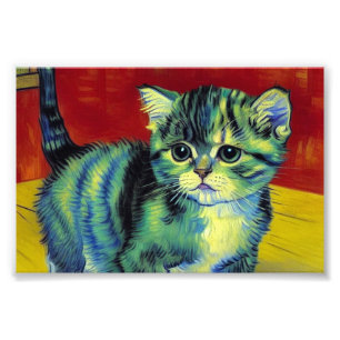 Van Gogh Tabby katt Fototryck