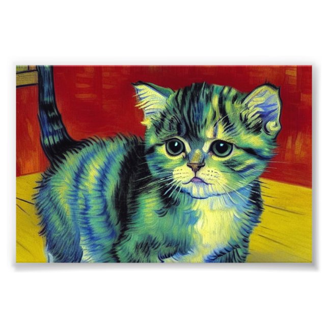 Van Gogh Tabby katt Fototryck (Framsidan)