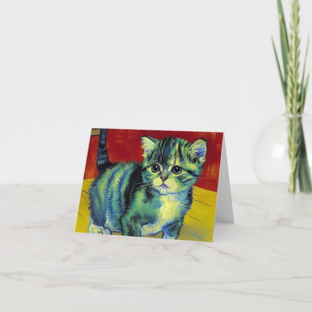Van Gogh Tabby katt Inbjudan (Framsida)