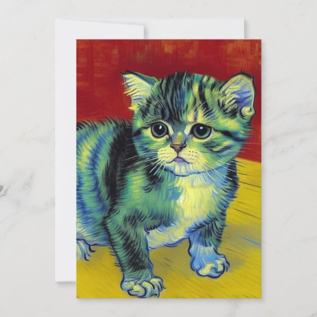 Van Gogh Tabby katt Inbjudningar (Framsida)