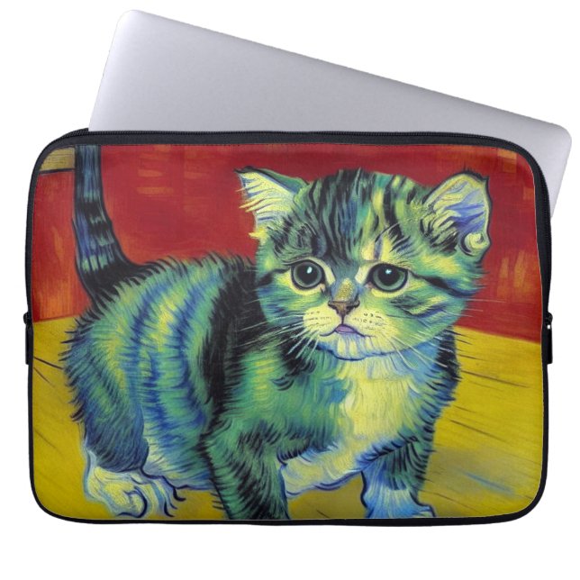 Van Gogh Tabby katt Laptop Fodral (Framsidan)