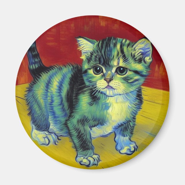 Van Gogh Tabby katt Magnet (Framsidan)