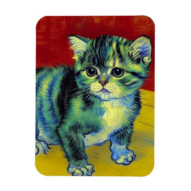 Van Gogh Tabby katt Magnet (Vertikal)