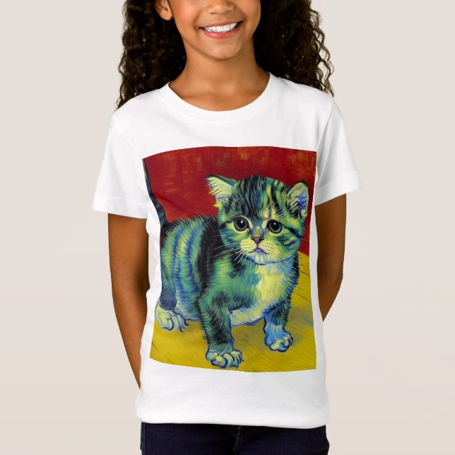 Van Gogh Tabby katt T Shirt (Framsida)