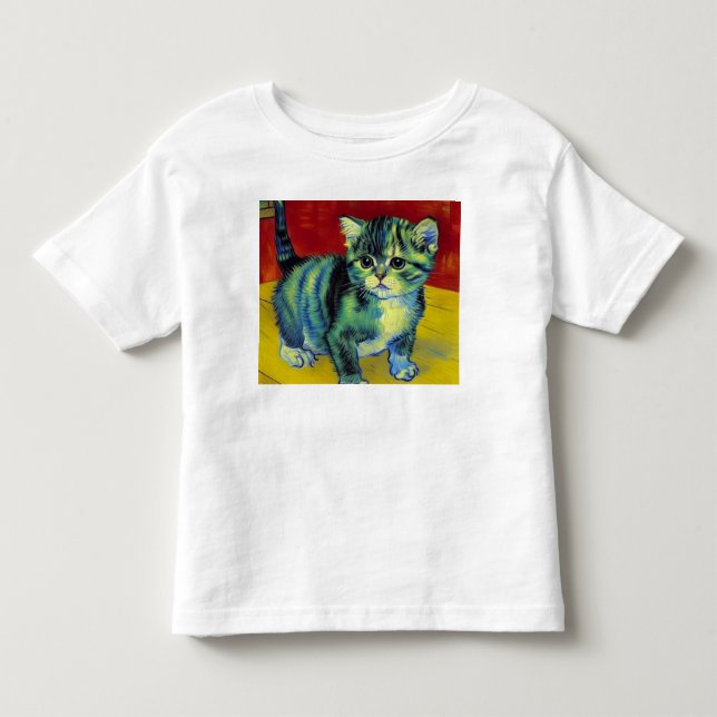 Van Gogh Tabby katt T Shirt (Framsida)