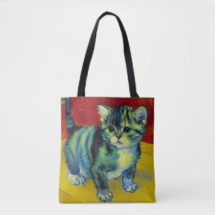 Van Gogh Tabby katt Tygkasse