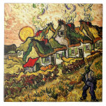 Van Gogh: Tankade bomber i solskenet Kakelplatta<br><div class="desc">Vincent Van Goghs berömd målning,  Thatchade Cottages in the Sunshine Reminiscence of the North.</div>