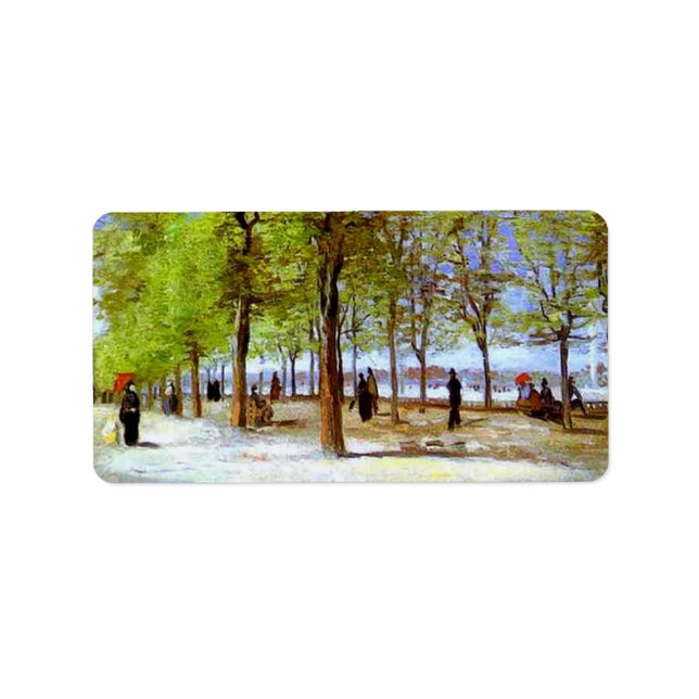 Van Gogh - Terrace i Luxemburg Garden Adressetikett (Framsidan)
