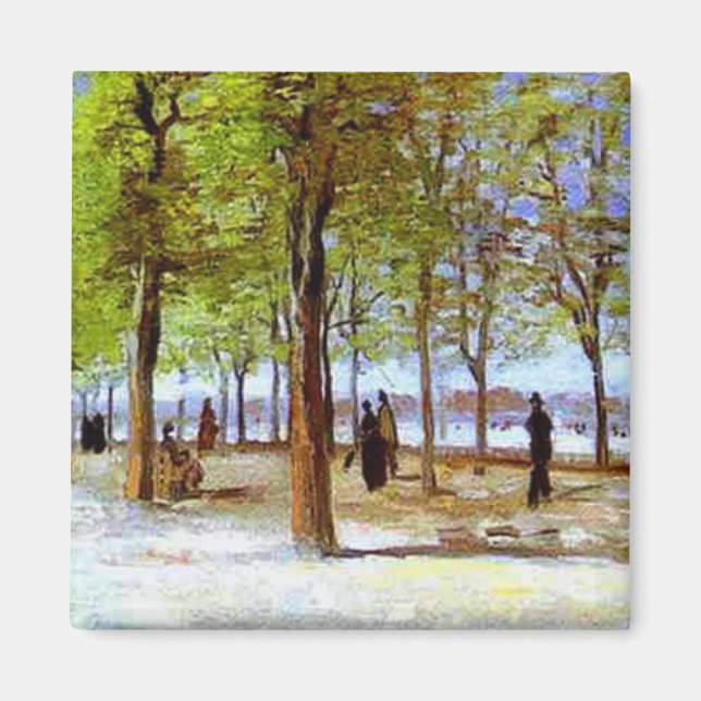 Van Gogh: Terrace i Luxemburg Garden Magnet (Framsidan)