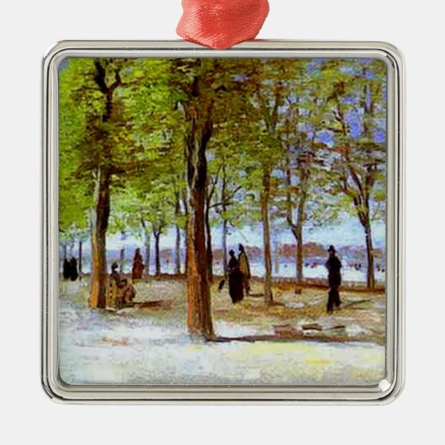 Van Gogh: Terrace i luxemburgska trädgården Julgransprydnad Metall (Framsidan)