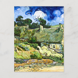Van Gogh - Thatched Cottages i Cordeville Vykort