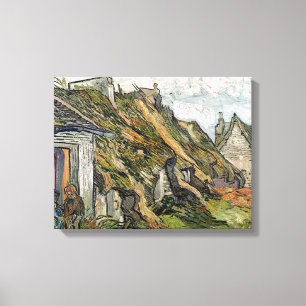 Van Gogh Thatched Sandstone Cottages i Chaponval Canvastryck