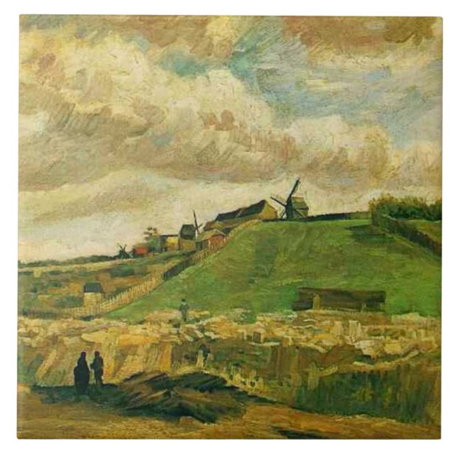 Van Gogh, The Hill of Montmarte Kakelplatta (Framsidan)