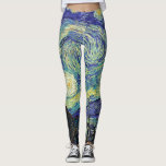 Van Gogh the Starry Nght Leggings<br><div class="desc">En bra konst från vår favoritartist Van Gogh. Ta Starry-natten till din yoga-klass,  kaffe eller till en jog! Starry Night av Vincent Van Gogh,  juni 1889</div>