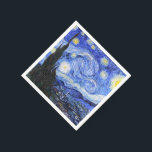 Van Gogh the Starry Nght Pappersservett<br><div class="desc">Oljemålning från den nederländske mästaren Vincent Van Gogh (1853-1890), troligen hans mest berömd målning, Van Gogh målade "Stjärnnatten" 1889 från minnet när han var i en asyl i Frankrike där han checkade in sig för depression. I målningen finns måne, Venus och många stjärnor omgivna av gult och vitt ljus.Vid grund...</div>