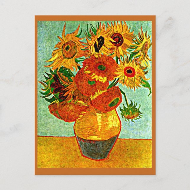 Van Gogh - Tolv blommor med mat Vykort (Framsida)