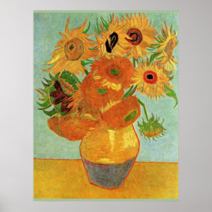 Van Gogh - Tolv solblommor Poster