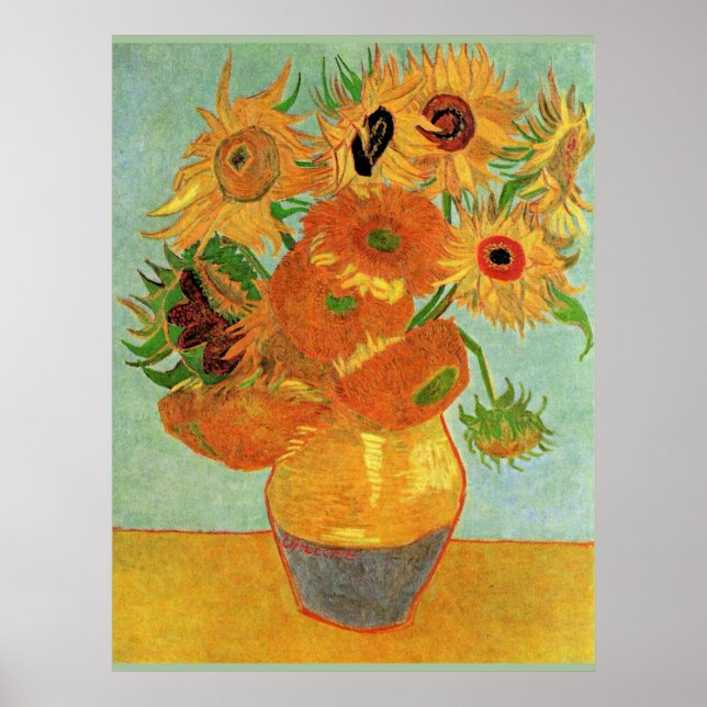 Van Gogh - Tolv solblommor Poster (Framsidan)