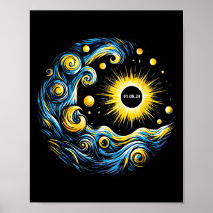 Van Gogh Total Solar Eclipse 8 april 2024 Poster