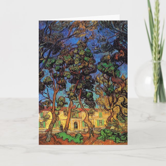 Van Gogh Träd i Garden, Saint Paul Hospital Kort (Framsida)