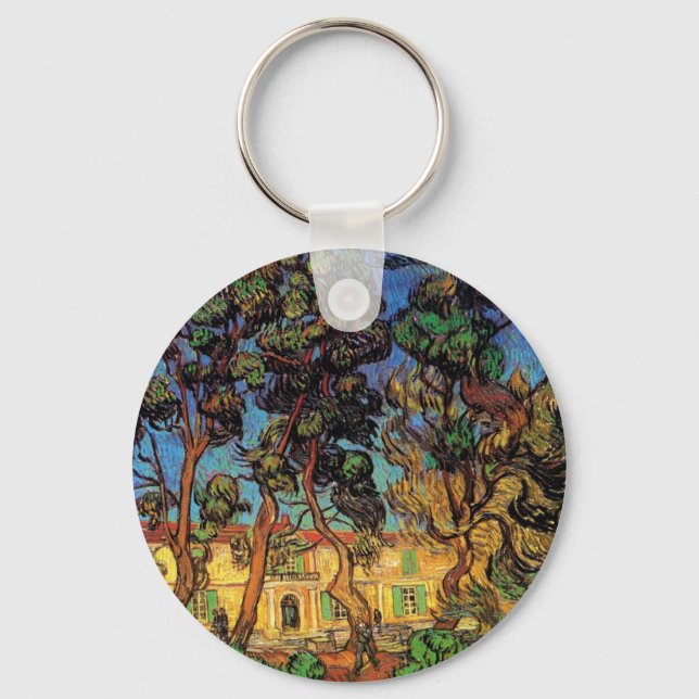 Van Gogh Träd i Garden, Saint Paul Hospital Nyckelring (Framsida)