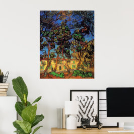 Van Gogh Träd i Garden, Saint Paul Hospital Poster