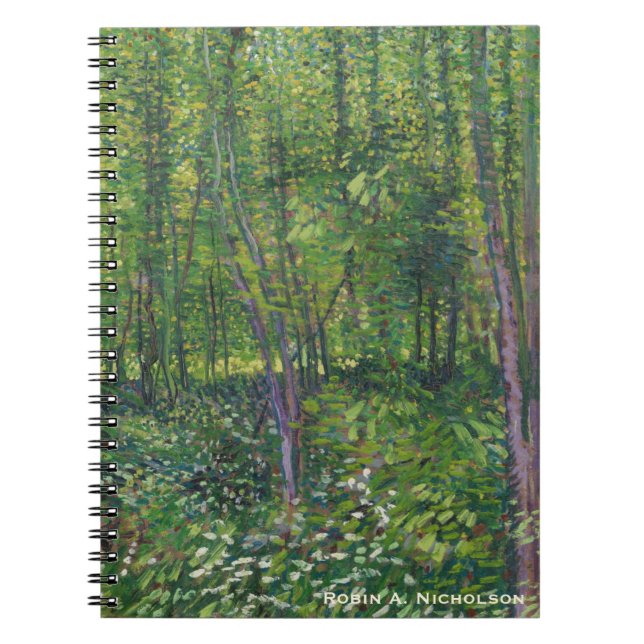 Van Gogh träd och undervegetationpersonlig Anteckningsbok Med Spiral (Framsidan)