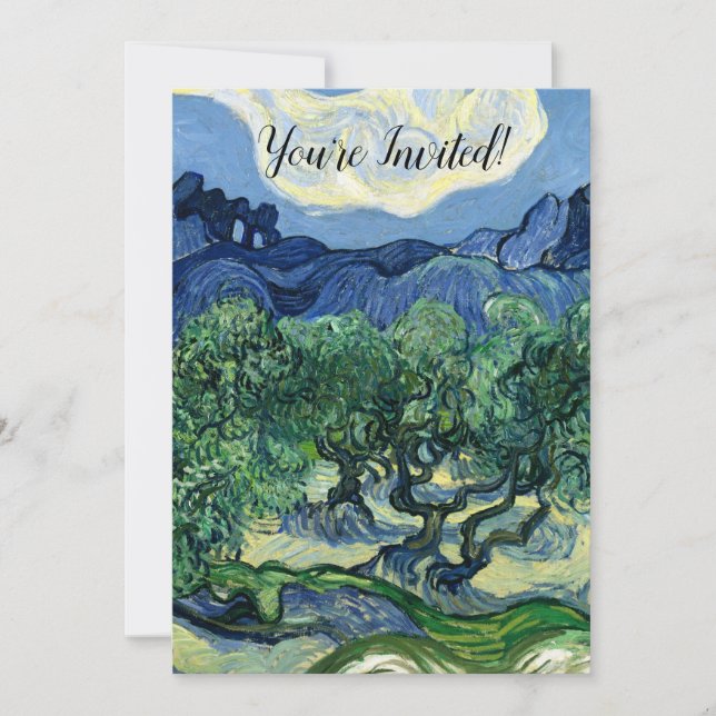 Van Gogh-Trädens landskapsmålning Inbjudningar (Framsida)