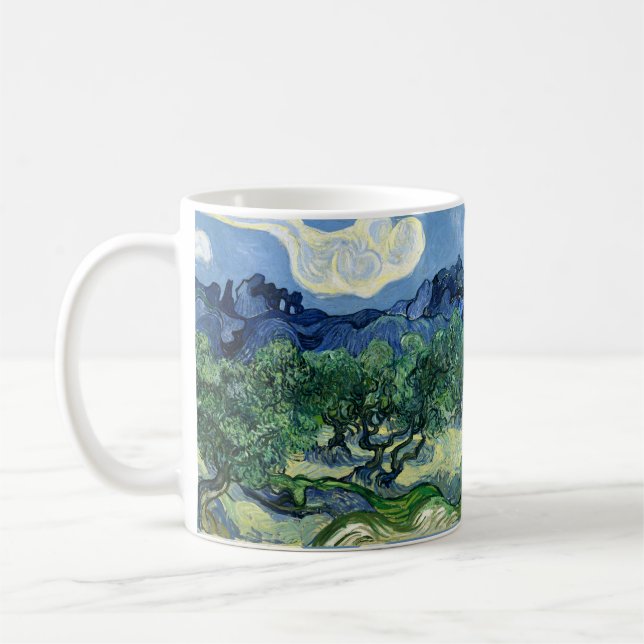 Van Gogh-Trädens landskapsmålning Kaffemugg (Vänster)