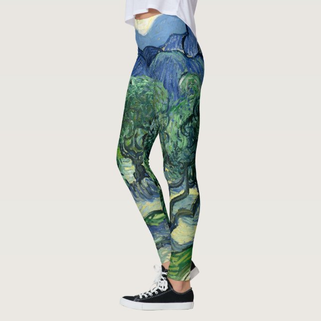 Van Gogh-Trädens landskapsmålning Leggings (Vänster)
