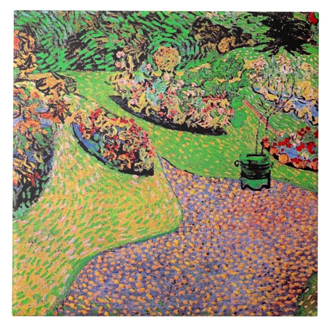 Van Gogh - Trädgård i Auvers Kakelplatta (Framsidan)