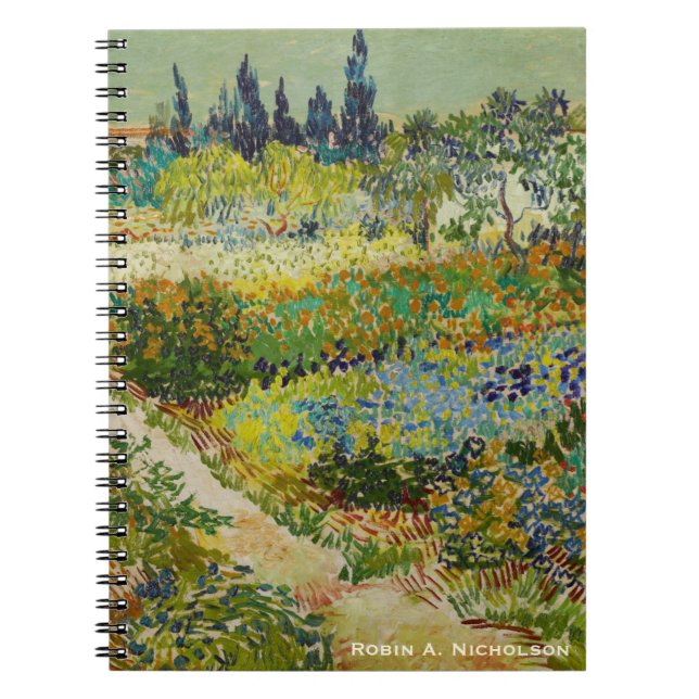Van Gogh trädgård på den Arles personligen Anteckningsbok Med Spiral (Framsidan)