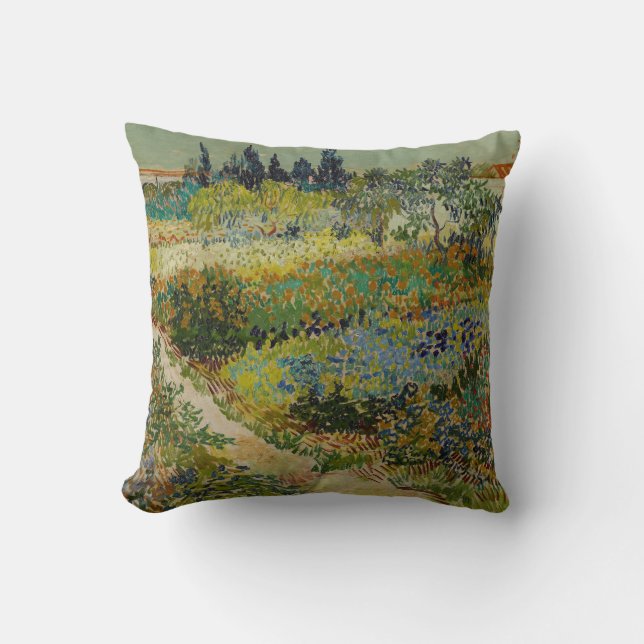 Van Gogh-trädgården i Arles Blommor Impressionist Kudde (Framsida)