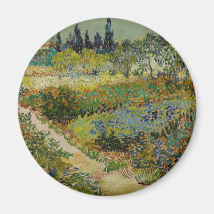 Van Gogh-trädgården i Arles Blommor Impressionist Magnet