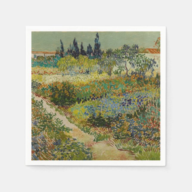 Van Gogh-trädgården i Arles Blommor Impressionist Pappersservett (Framsidan)