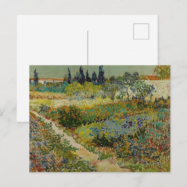 Van Gogh-trädgården i Arles Blommor Impressionist Vykort (Fram/baksida)