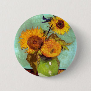 Van Gogh - tre solblommor i A Vas - fin konst Knapp