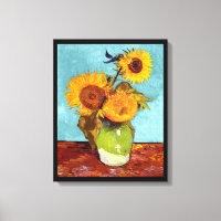 Van Gogh - Tre solrosor i en vas - Finkonst