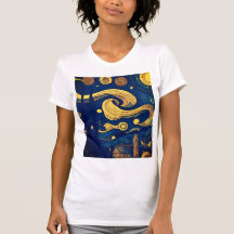Van Gogh Tshirt, AI-Generated Starry Night