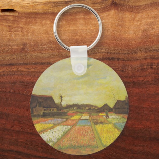 Van Gogh Tulip Fält Dubbla Sided Keychain Nyckelring (Framsida)