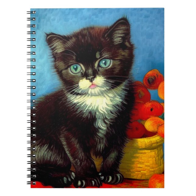 Van Gogh Tuxedo Cat Anteckningsbok (Framsidan)
