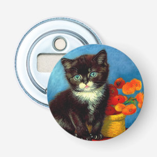 Van Gogh Tuxedo Cat Flasköppnare