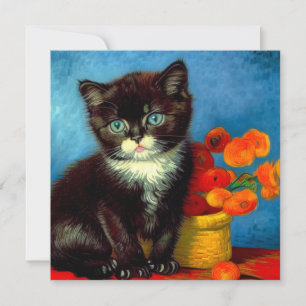 Van Gogh Tuxedo Cat Inbjudningar