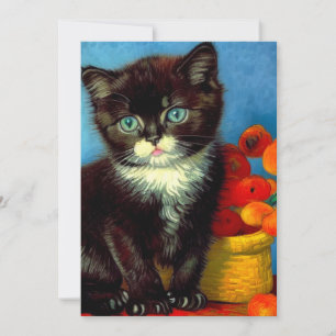 Van Gogh Tuxedo Cat Inbjudningar