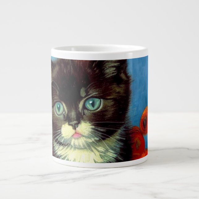 Van Gogh Tuxedo Cat Jumbo Mugg (Framsidan)