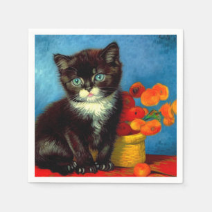 Van Gogh Tuxedo Cat Pappersservett