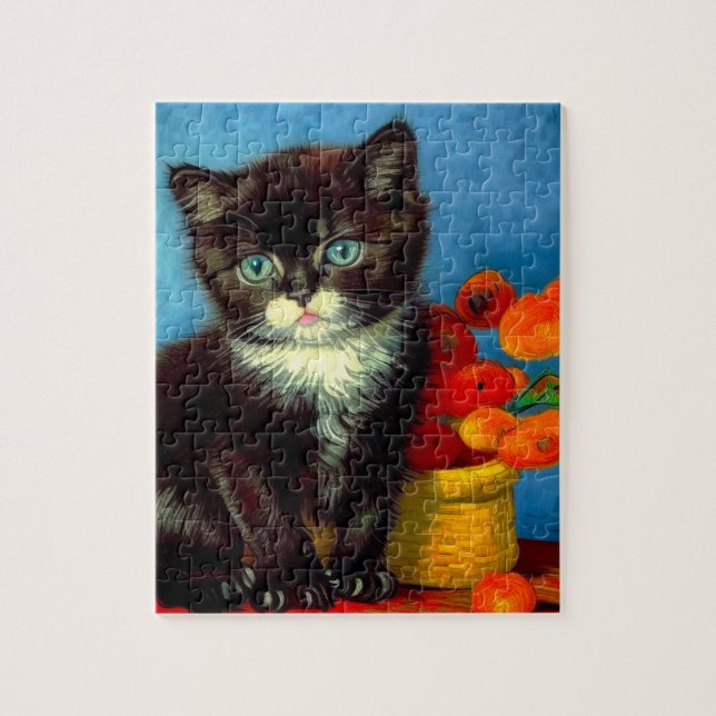Van Gogh Tuxedo Cat Pussel (Vertikal)
