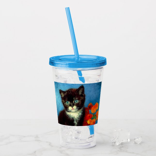 Van Gogh Tuxedo Cat Take Away Mugg (Framsida Ice)
