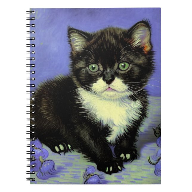 Van Gogh Tuxedo Kitten Anteckningsbok (Framsidan)